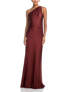 Lustrous Sheath One Shoulder Sleeveless Draped Back Floor Length For Women Prom Dress