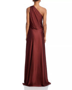 Lustrous Sheath One Shoulder Sleeveless Draped Back Floor Length For Women Prom Dress