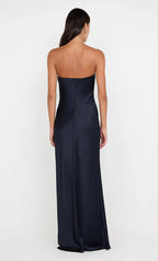 Lustrous Sheath Strapless Sleeveless Open Back Floor Length Hot sale Prom Dress