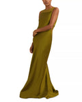 Lustrous Trumpet High Neck Sleeveless Cut Out Back Train Length For Women Prom Dress ﻿