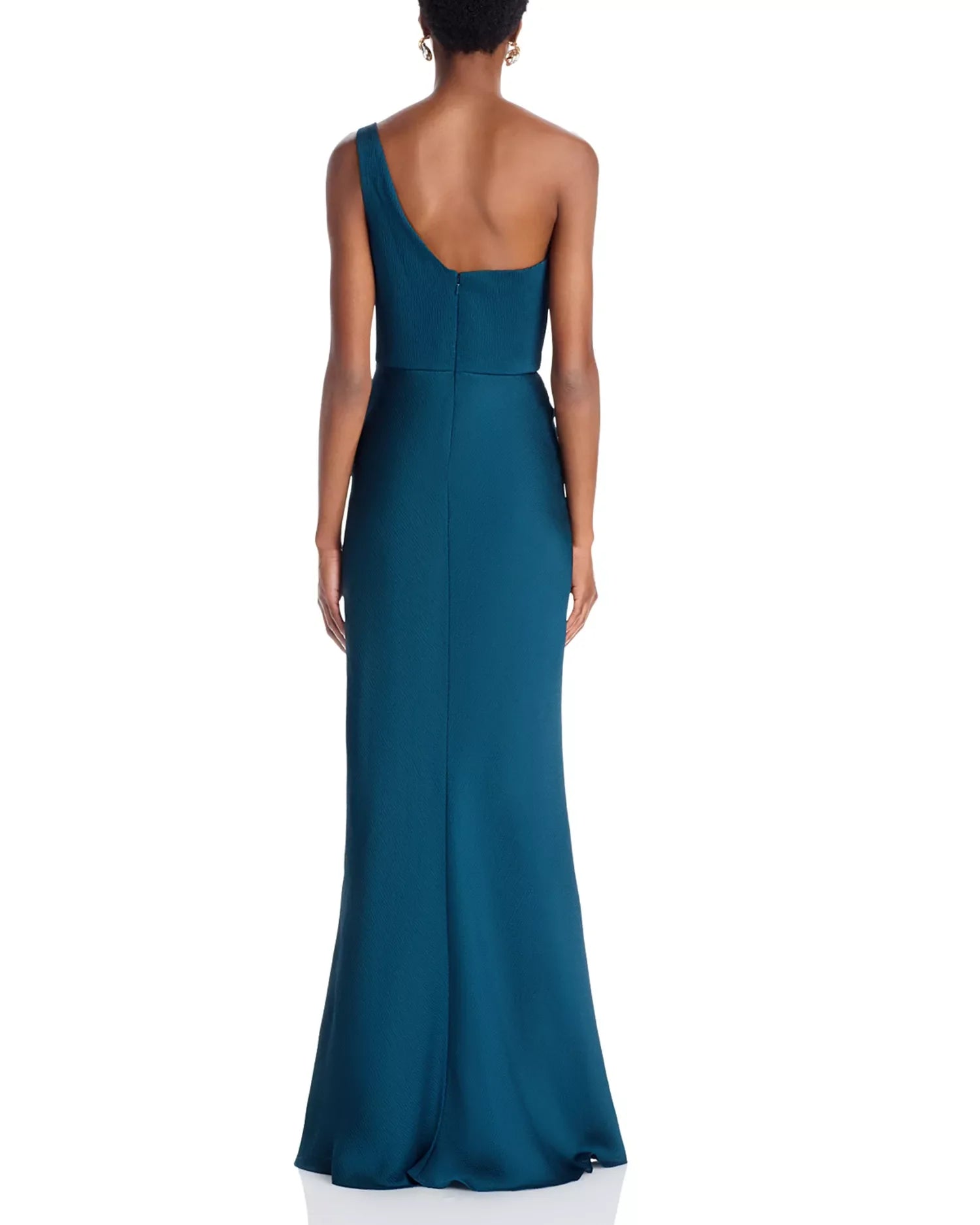 Lustrous Trumpet One Shoulder Sleeveless Cut Out Back Floor Length Hot Sale Prom Dress