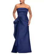 Lustrous Trumpet Strapless Sleeveless Bow Back Floor Length Hot Sale Prom Dress ﻿