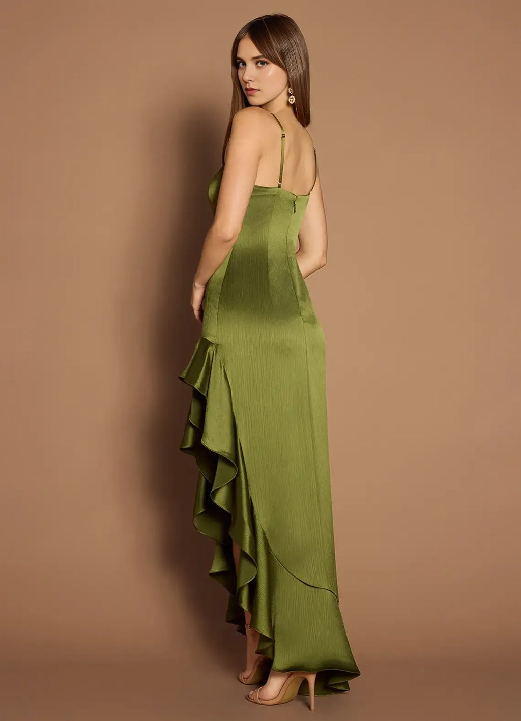 Lustrous Trumpet Sweetheart Neck Sleeveless Open Back High Low For Ladies Prom Dress ﻿