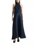 Luxe A-Line Halter Neck Sleeveless Tie Back Floor Length For Sale Prom Dress