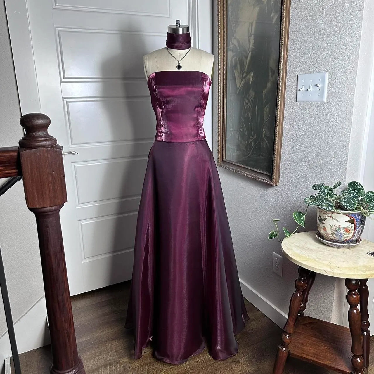 Luxe Ballgown Strapless Halter Tie Ruched Back Floor Length For Ladies Prom Dress