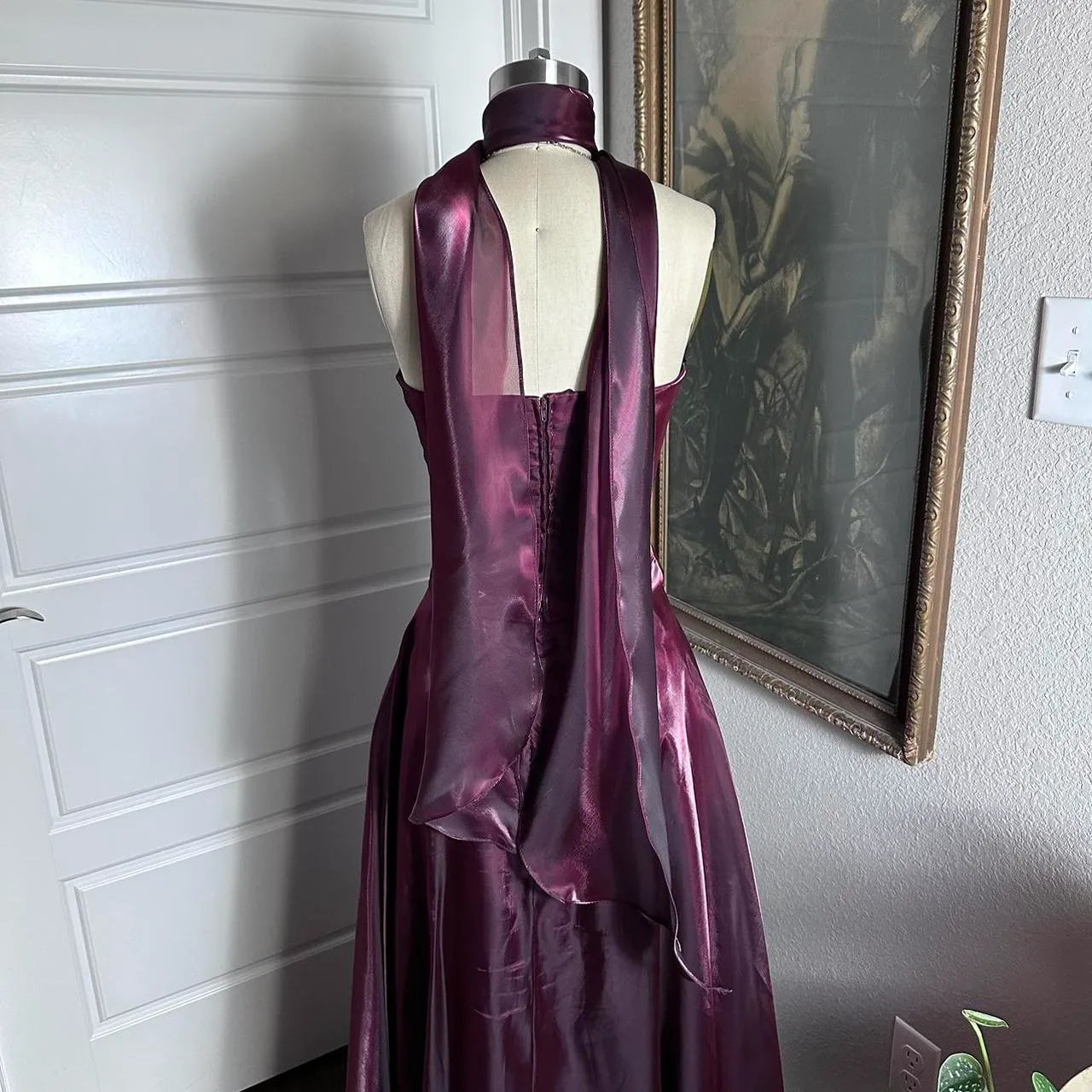 Luxe Ballgown Strapless Halter Tie Ruched Back Floor Length For Ladies Prom Dress