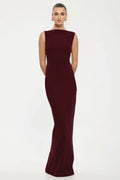 Luxe Mermaid Boat neck Sleeveless Open back Floor length Prom Dress