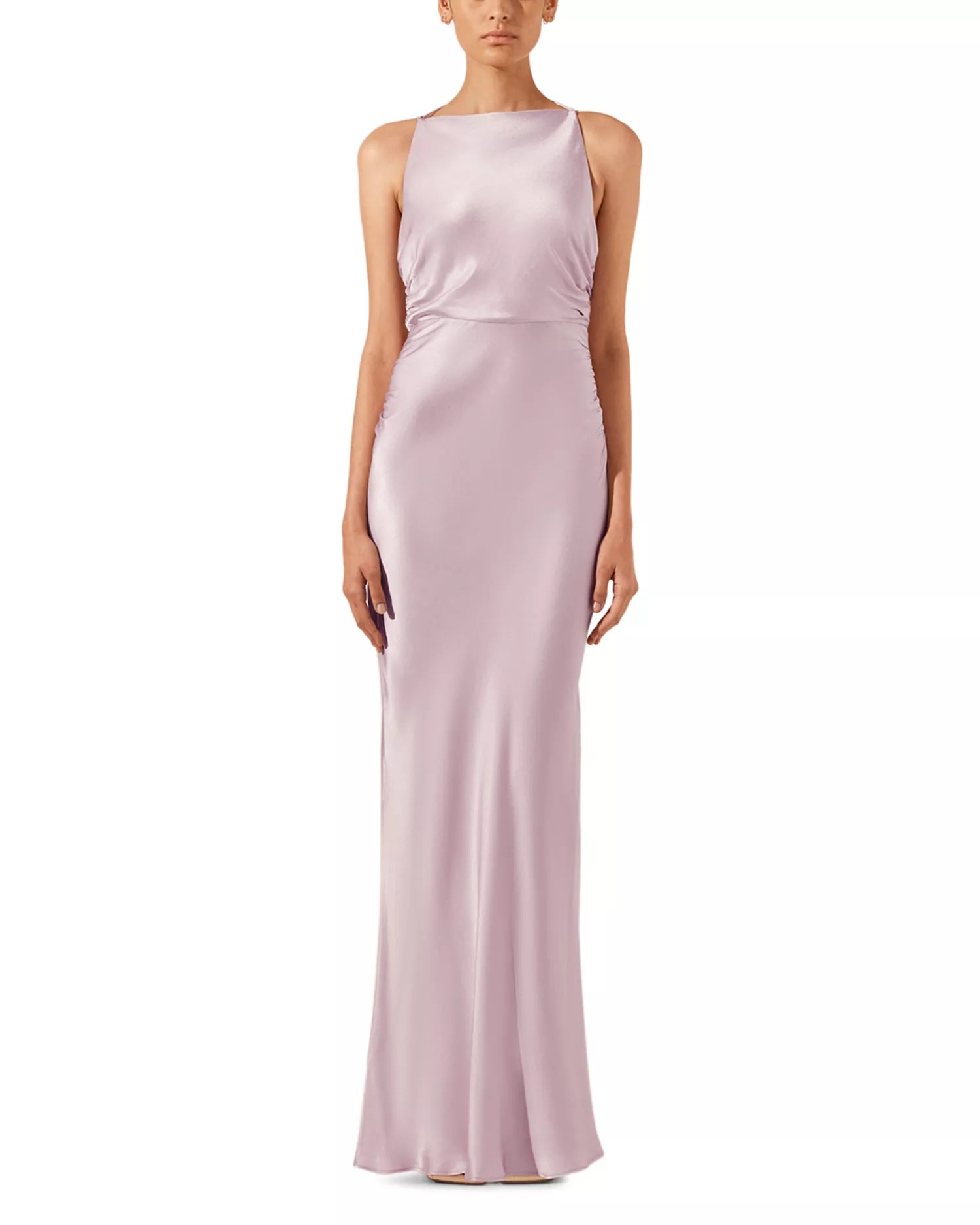 Luxe Mermaid Crew Neck Sleeveless Crisscross Back Floor Length For Adults Prom Dress