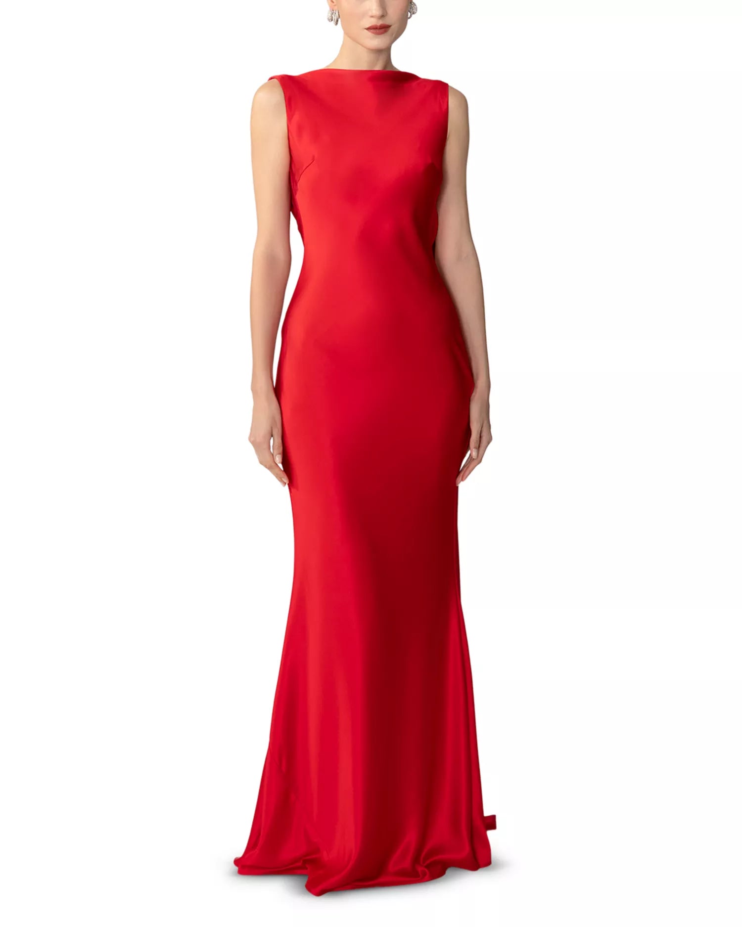 Luxe Mermaid Crew Neck Sleeveless Tie Back Floor Length For Ladies Prom Dress