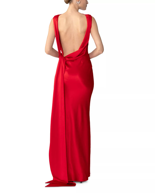 Robe de bal sirène longue pour femme, col rond, sans manches, avec laçage au dos