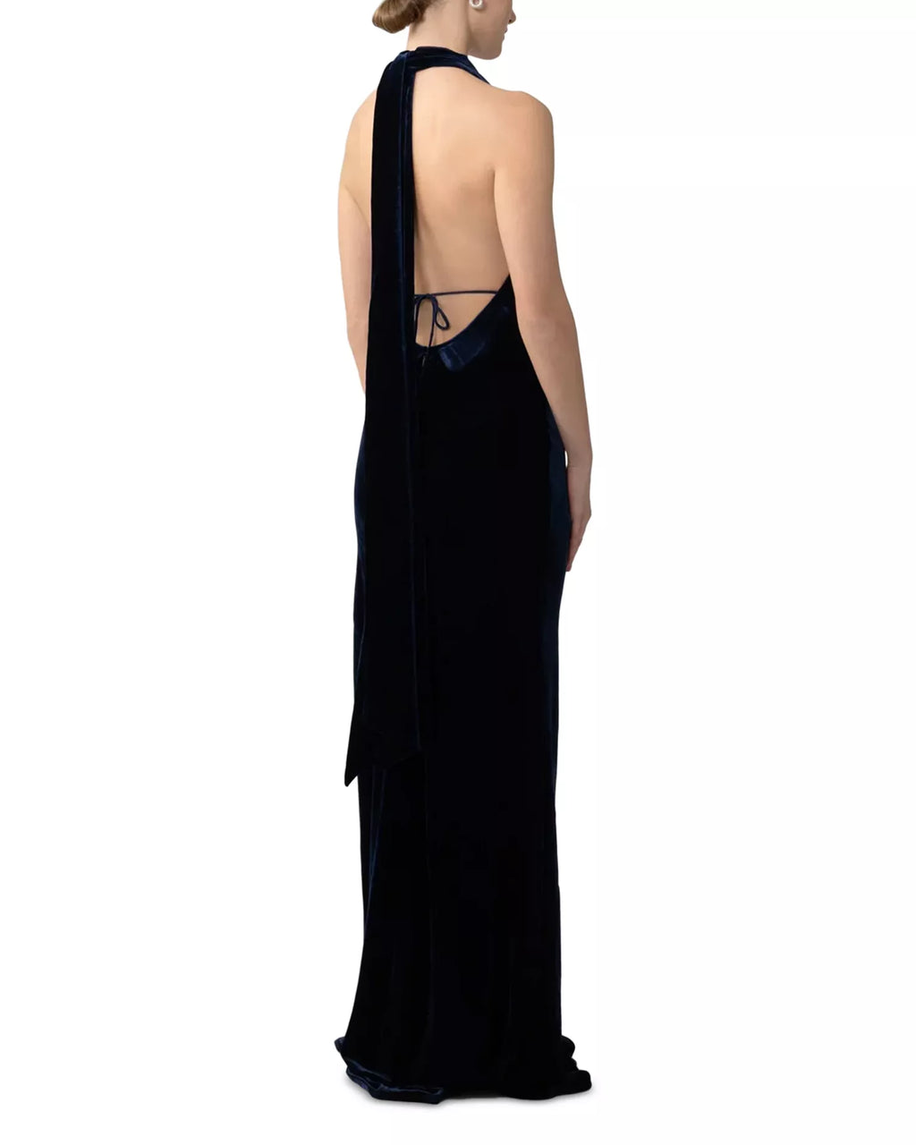 Luxe Mermaid Halter Neck Deep V Cutout Back Floor Length For Adults Prom Dress