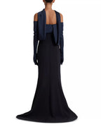 Luxe Mermaid Halter Neck Off Shoulder Open Back Train Floor Length For Adults Prom Dress