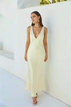 Luxe Mermaid Plunge Neck Sleeveless Open Back Floor Length Prom Dress