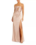 Luxe Mermaid Strapless Cutout Bodice Draped Train Floor Length For Sale Prom Dress ﻿