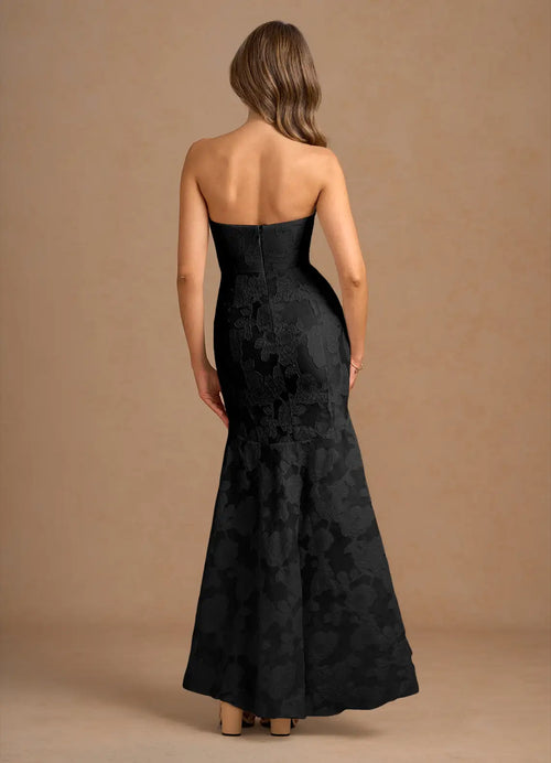 Robe de bal de luxe sirène bustier sans manches dos nu asymétrique pour femme