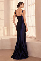Luxe Mermaid Sweetheart Wide Strap Open Back Floor Length Prom Dress
