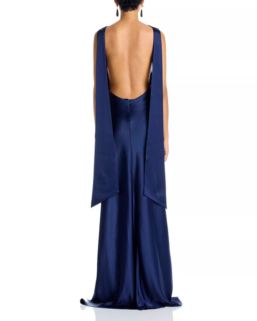 Robe de bal de soirée de luxe sirène, col bateau, sans manches, dos ouvert, longueur ras du sol pour femme