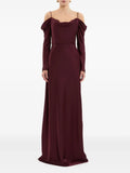 Luxe Sheath Cold-Shoulder Long Sleeve Open Back Floor Length Prom Dress