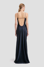 Luxe Sheath Deep-V Neck Spaghetti Strap Keyhole Back Floor Length For Ladies Prom Dress