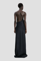Luxe Sheath Halter-Neck Sleeveless Open Back Ruched Floor Length Prom Dress