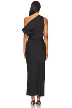 Luxe Sheath One Shoulder Draped Sleeve Floor Length Prom Dress