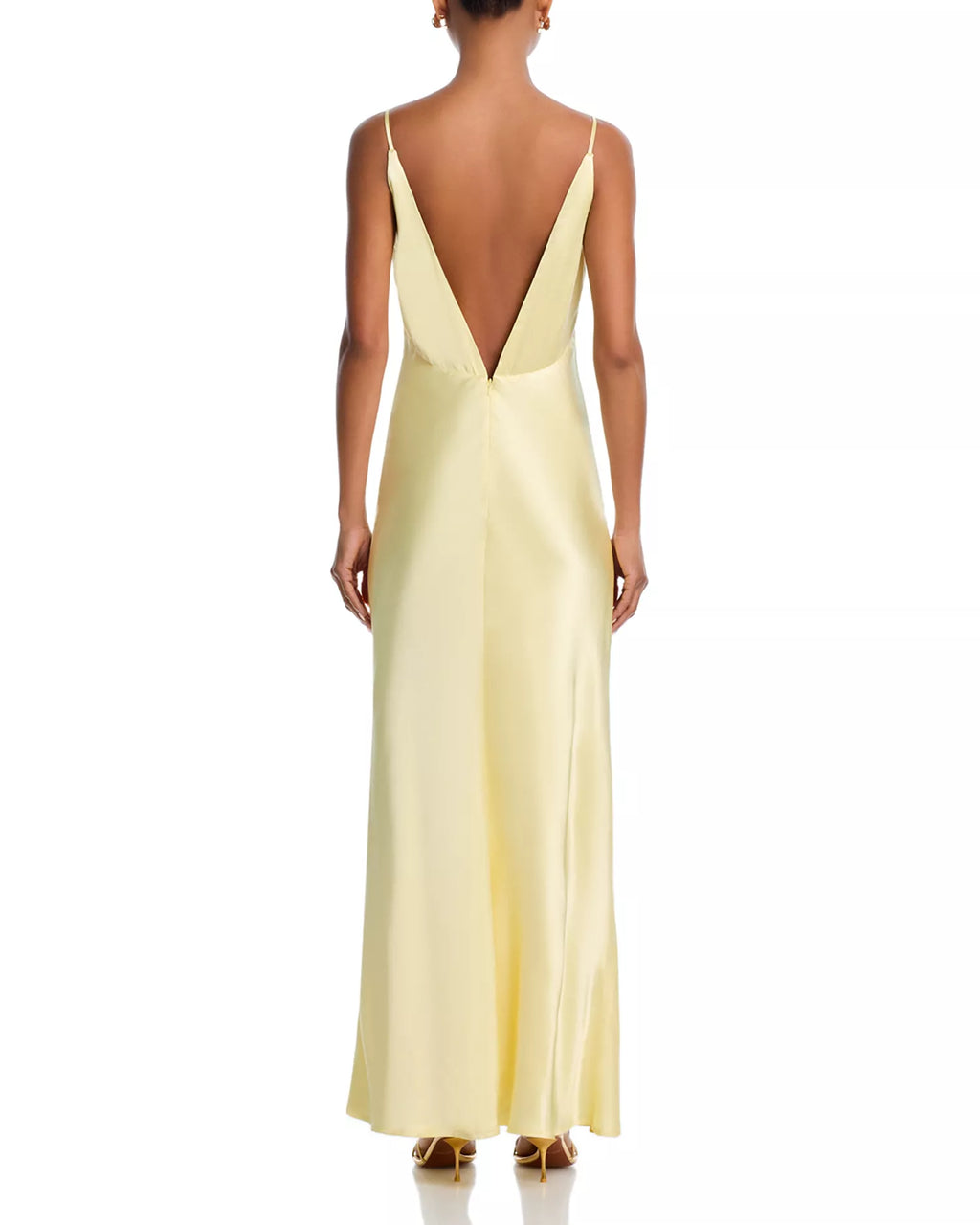 Luxe Sheath Spaghetti Strap Deep V Neck Open Back Floor Length For Sale Prom Dress