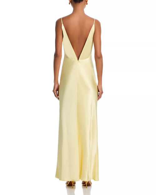 Luxe Sheath Spaghetti Strap Deep V Neck Open Back Floor Length For Sale Prom Dress