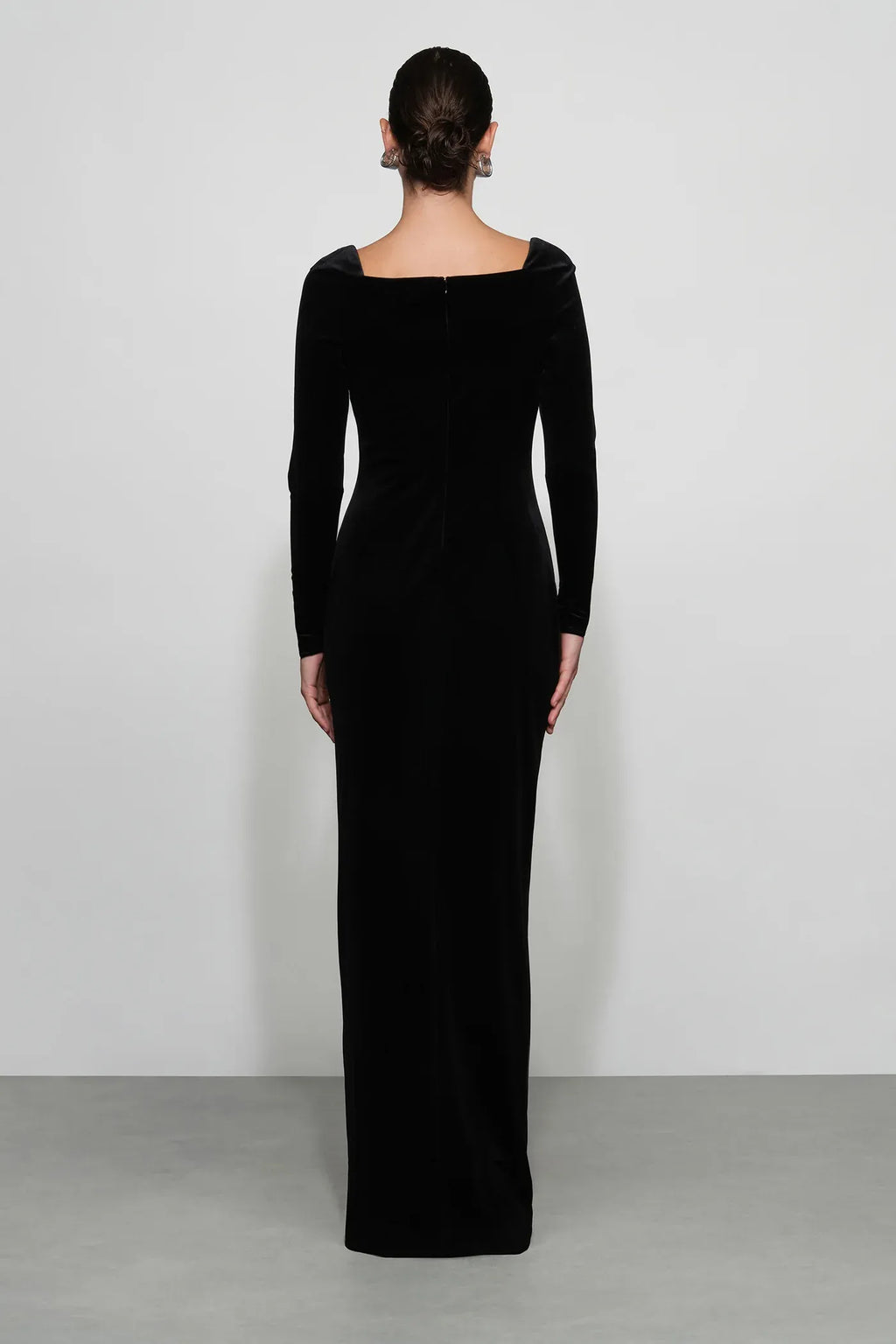 Luxe Sheath Square Neck Long Sleeve Zipper Back Floor Length For Ladies Prom Dress
