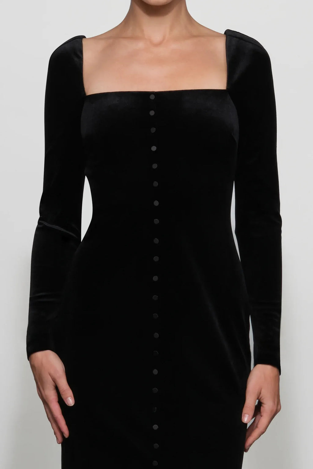 Luxe Sheath Square Neck Long Sleeve Zipper Back Floor Length For Ladies Prom Dress