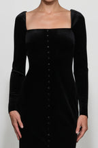 Luxe Sheath Square Neck Long Sleeve Zipper Back Floor Length For Ladies Prom Dress