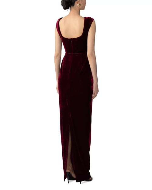 Luxe Sheath Square Neck Sleeveless Open Back Floor Length Prom Dress