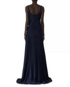 Luxe Sheath Square Neck Spaghetti Strap Asymmetrical Train Floor Length For Ladies Prom Dress