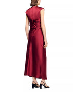 Luxe Sheath V Neck Sleeveless Knot Accent Floor Length For Adults Prom Dress