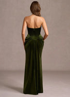 Luxe Trumpet Sweetheart Strapless Open Back Floor Length Female Prom Dress