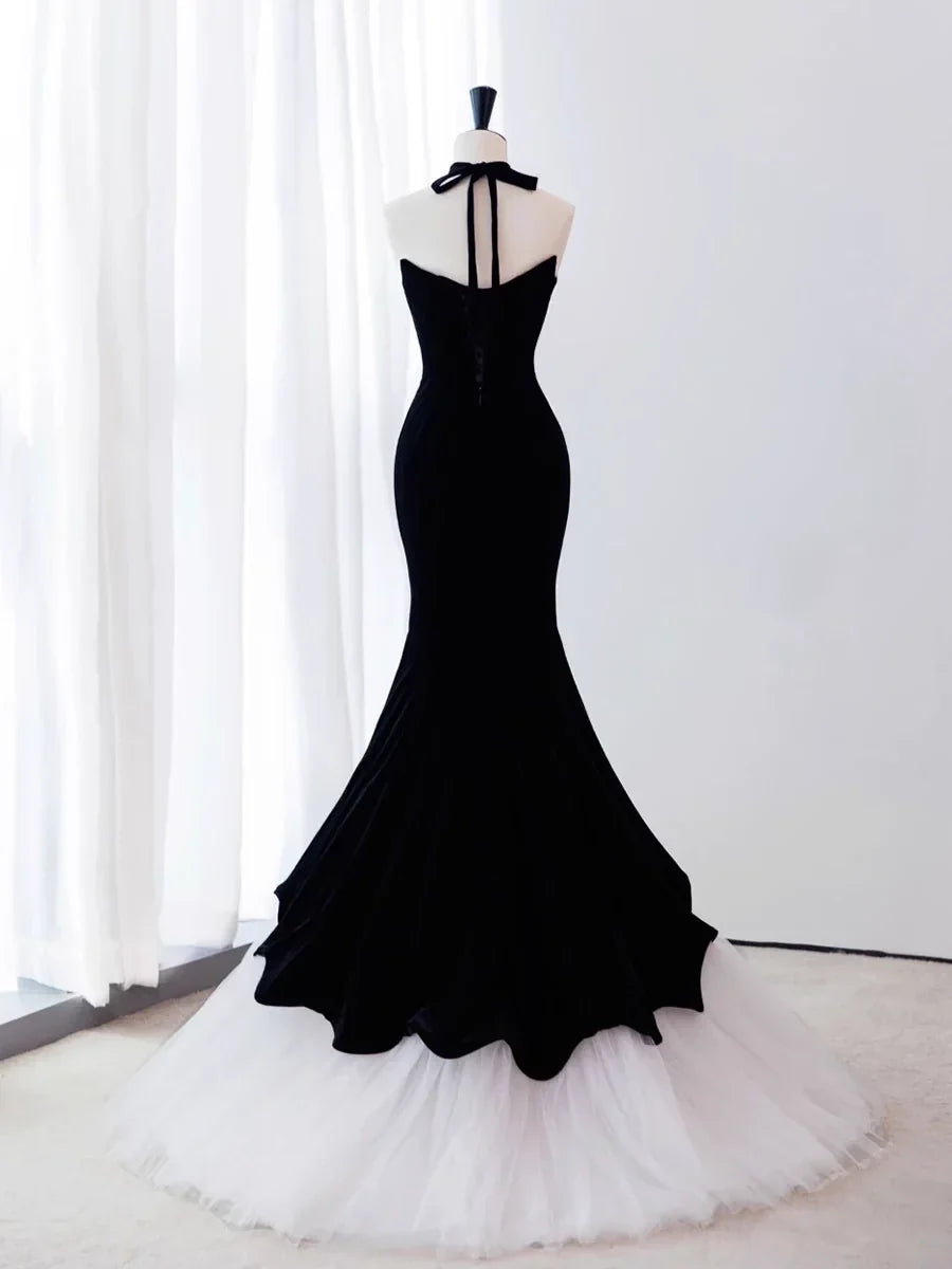 Luxuriant Mermaid Sweetheart Sleeveless Halter Back Train Length Hot sale Prom Dress