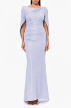 Luxurious Mermaid Boat Neck Cape Sleeve Zipper Back Floor Length Evening Dress