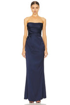 Luxurious Sheath Strapless Sleeveless Open Back Floor Length Evening Dress
