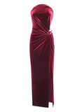 Luxurious Sheath Strapless Sleeveless Zipper Back Floor Length Prom Dress