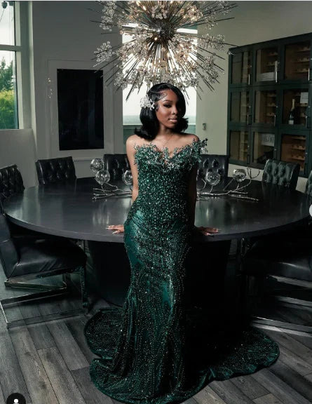 Luxurious Mermaid Sweetheart Sleeveless Backless Floor-Length Prom Dress