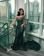 Luxurious Mermaid Sweetheart Sleeveless Backless Floor-Length Prom Dress