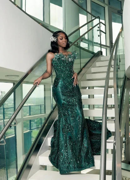 Luxurious Mermaid Sweetheart Sleeveless Backless Floor-Length Prom Dress