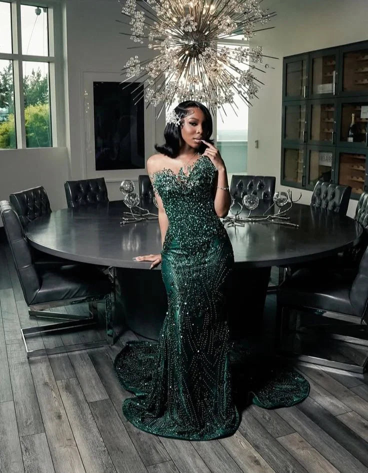 Luxurious Mermaid Sweetheart Sleeveless Backless Floor-Length Prom Dress