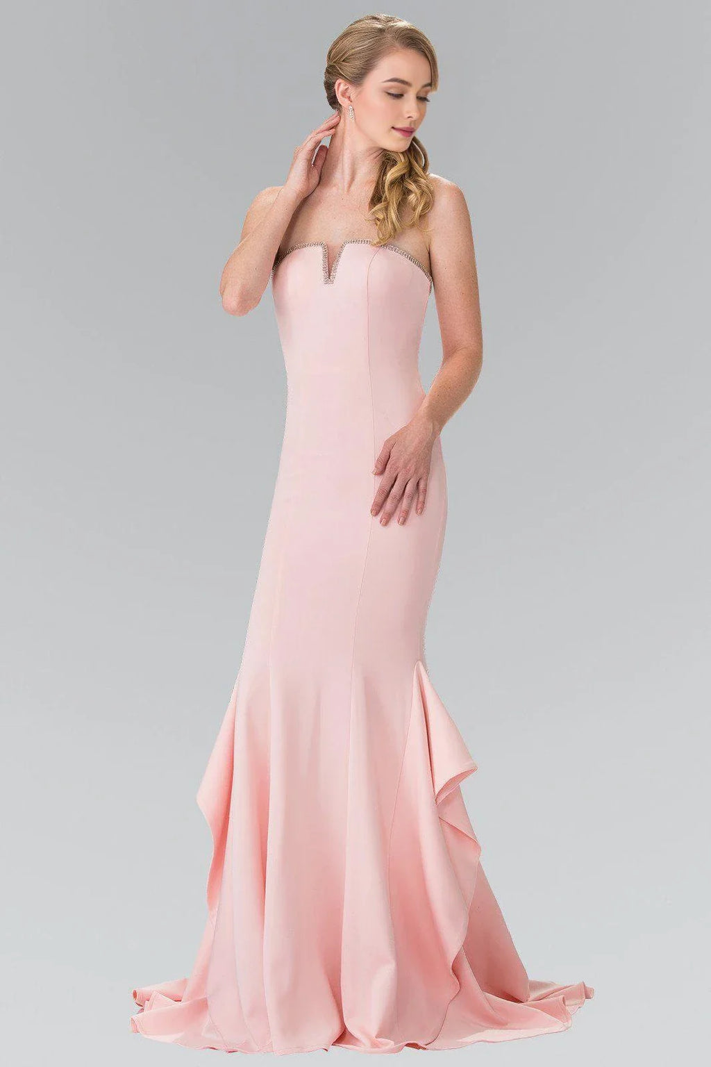 Romantic Mermaid Sweetheart Strapless Closed Back Floor Length Prom Dress