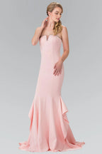 Romantic Mermaid Sweetheart Strapless Closed Back Floor Length Prom Dress