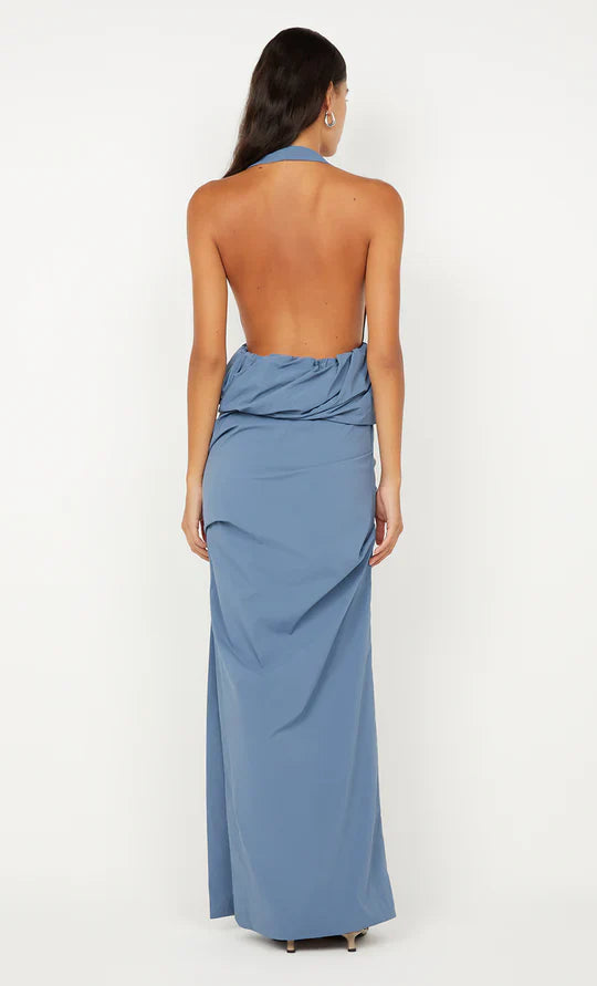 Luxury Sheath Halter Neck Sleeveless Open Back Floor Length For Sale Prom  Dress