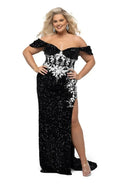 Luxury Fitted Off the Shoulder Sleeveless Sweep/Brush Train Plus Size Prom Dress