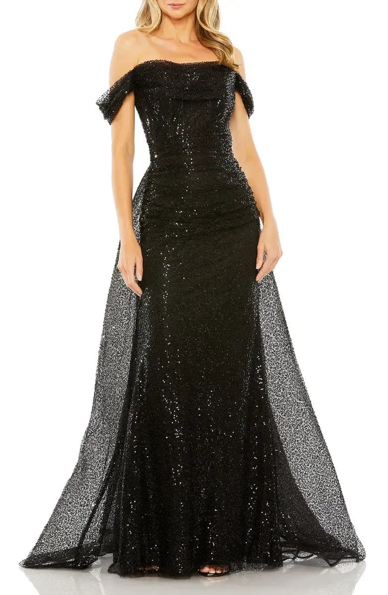 Luxury Fitted Off the Shoulder Sleeveless Sweep/Brush Train Prom Dress