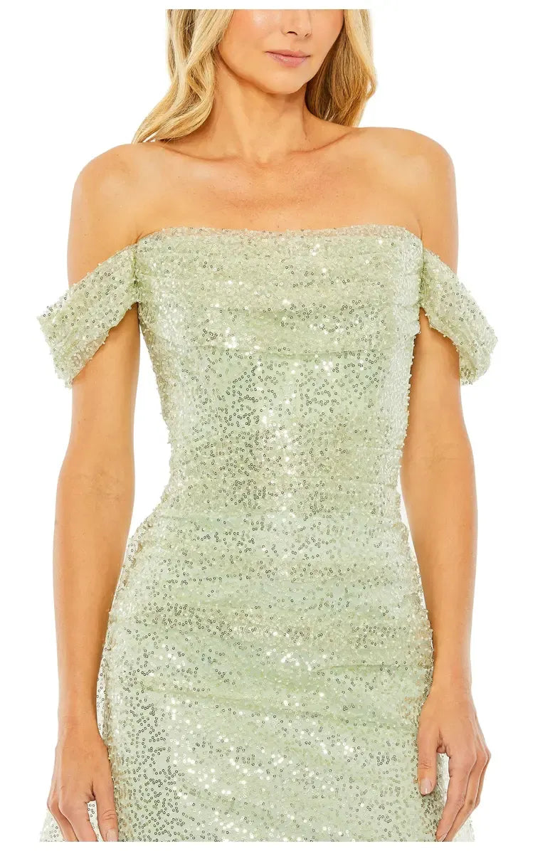Luxury Fitted Off the Shoulder Sleeveless Sweep/Brush Train Prom Dress