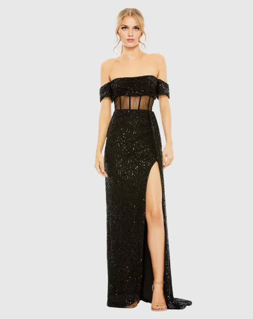 Luxury Mermaid Off-the-Shoulder Sleeveless Backless Floor-Length Prom Dress
