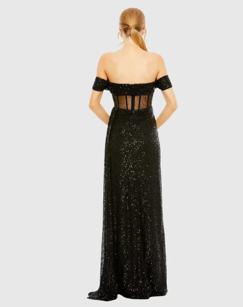 Luxury Mermaid Off-the-Shoulder Sleeveless Backless Floor-Length Prom Dress